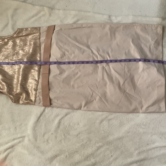 Champagne midi dress with sequins and button- up belt - Picture 6 of 7